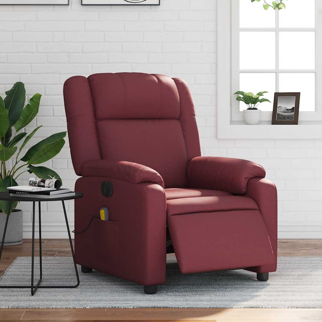 Fauteuil de massage inclinable électrique rouge bordeaux - XIOS