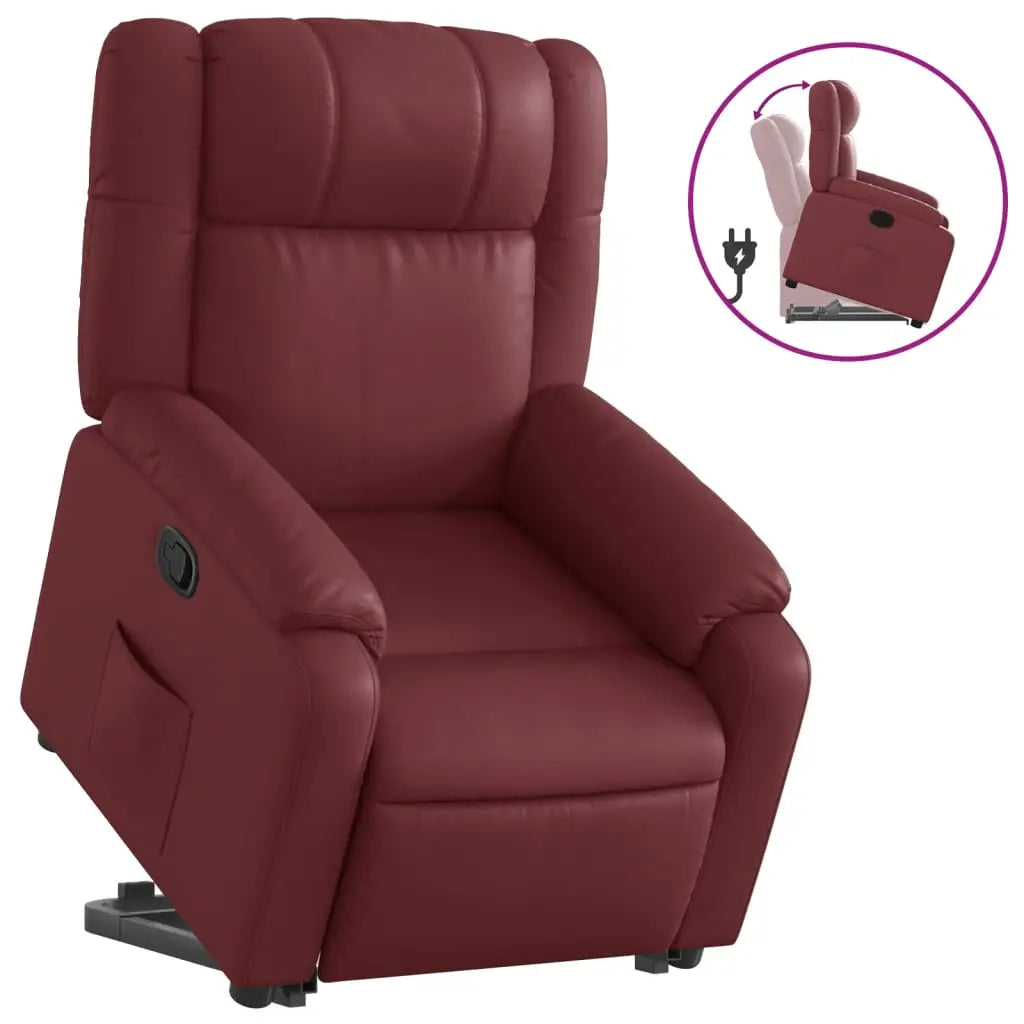 Fauteuil inclinable Rouge bordeaux Similicuir - XIOS