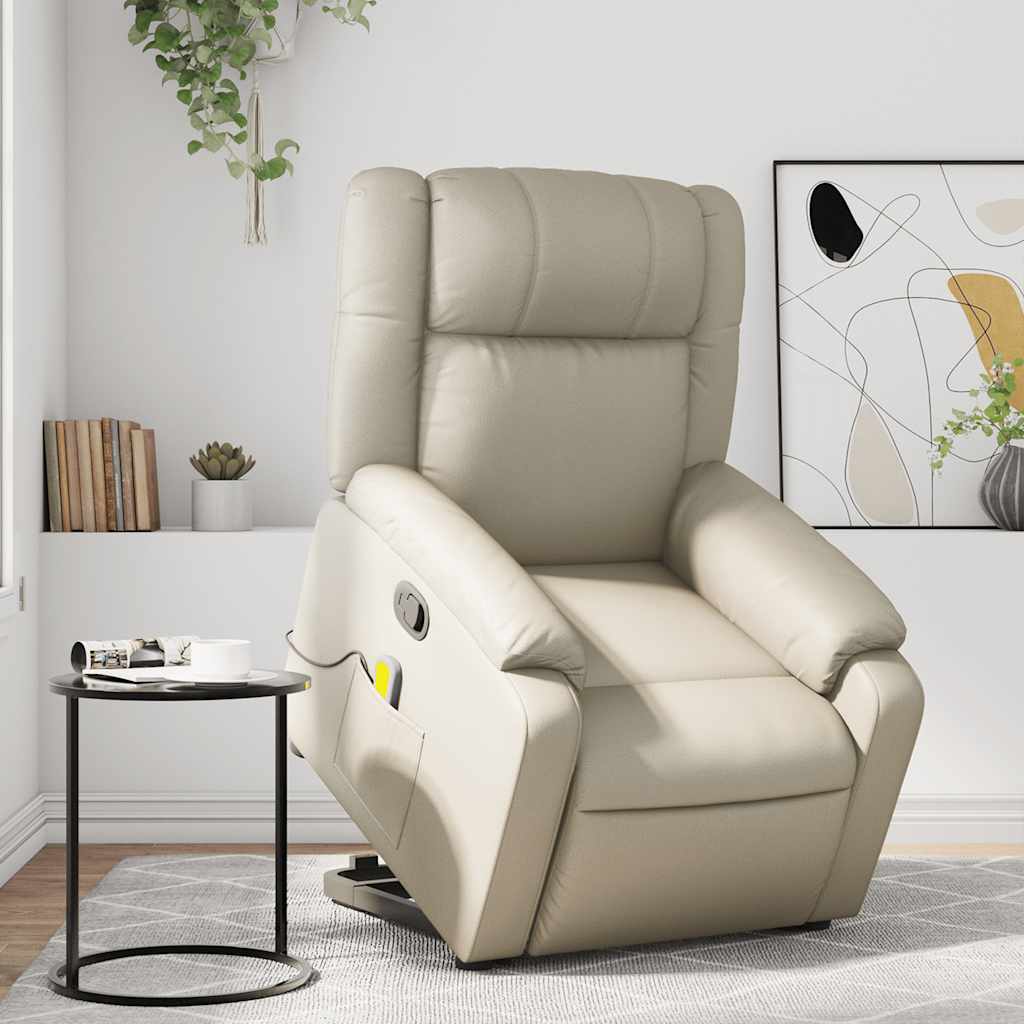 Fauteuil inclinable de massage Crème Similicuir - XIOS