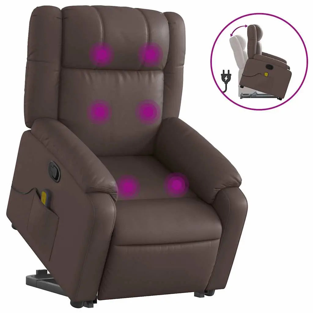 Fauteuil inclinable de massage Marron Similicuir - XIOS