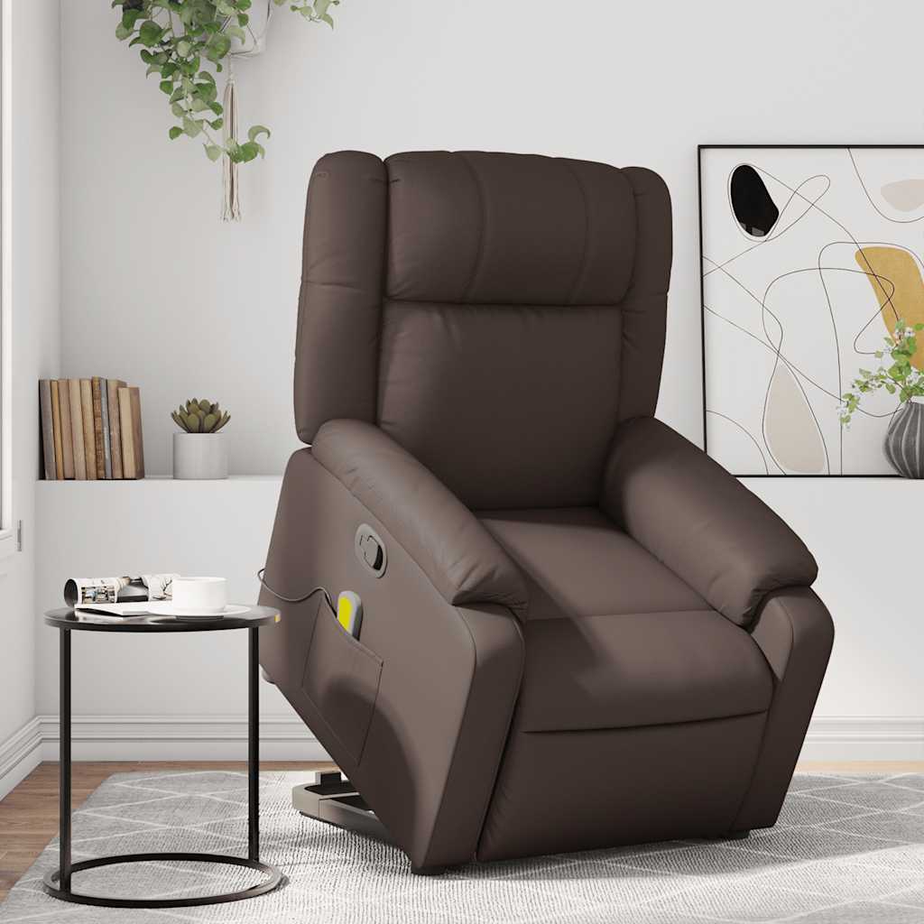 Fauteuil inclinable de massage Marron Similicuir - XIOS