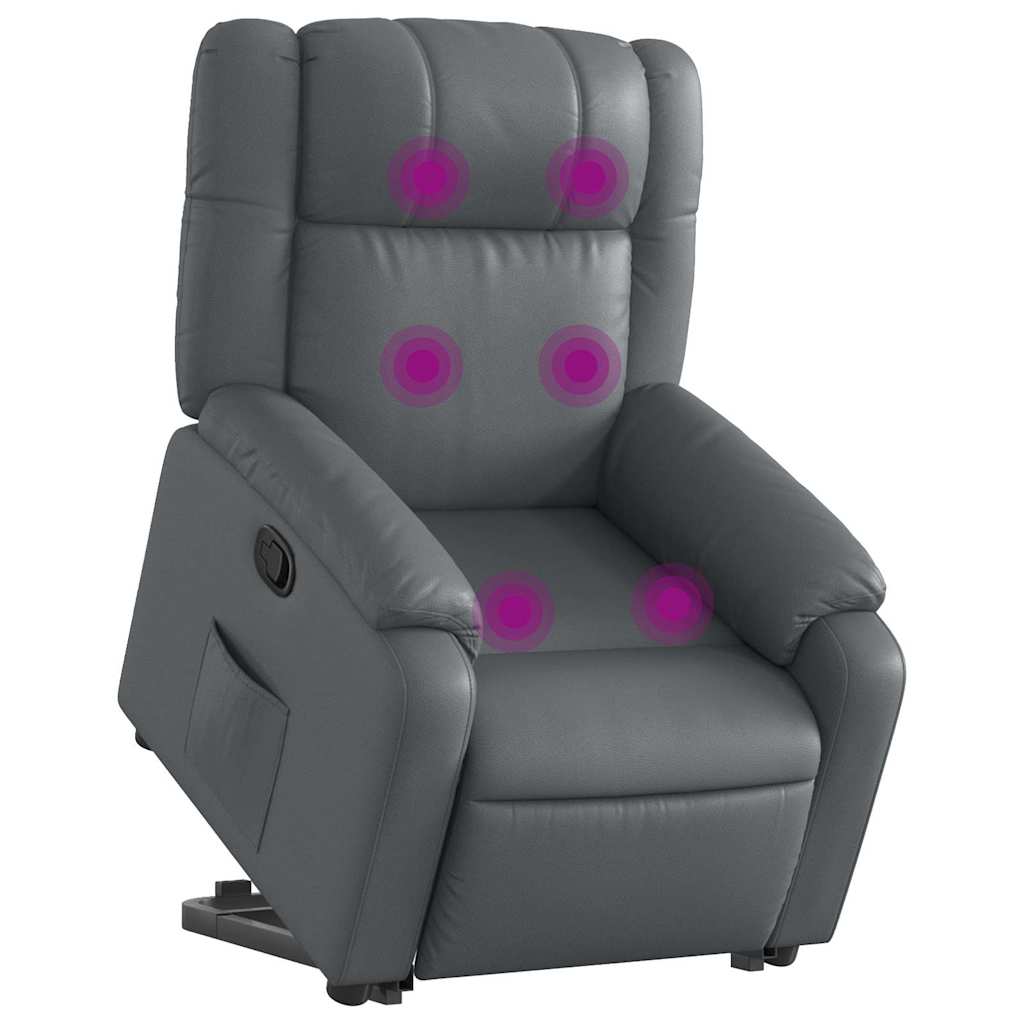Fauteuil inclinable de massage Gris Similicuir Fauteuils vidaXL