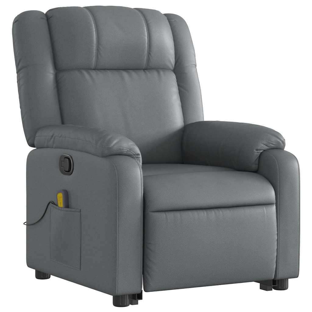 Fauteuil inclinable de massage Gris Similicuir Fauteuils vidaXL
