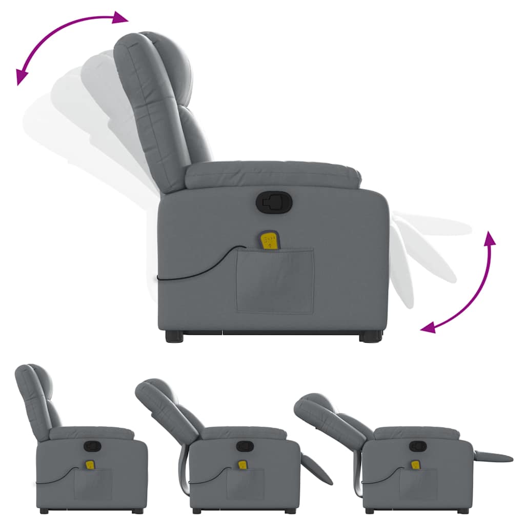 Fauteuil inclinable de massage Gris Similicuir Fauteuils vidaXL