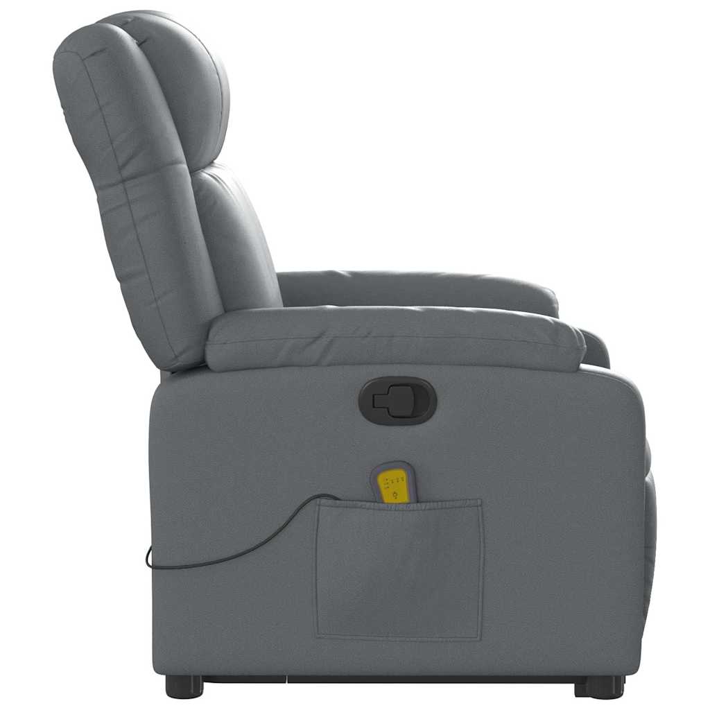 Fauteuil inclinable de massage Gris Similicuir Fauteuils vidaXL