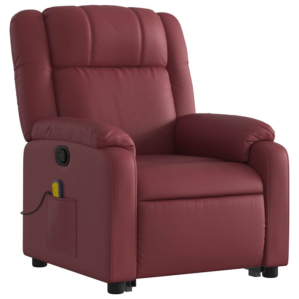 Fauteuil inclinable de massage Rouge bordeaux Similicuir - XIOS