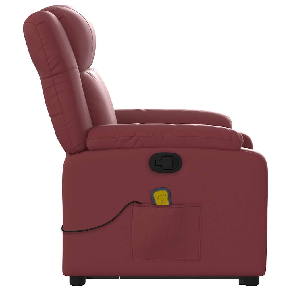 Fauteuil inclinable de massage Rouge bordeaux Similicuir - XIOS