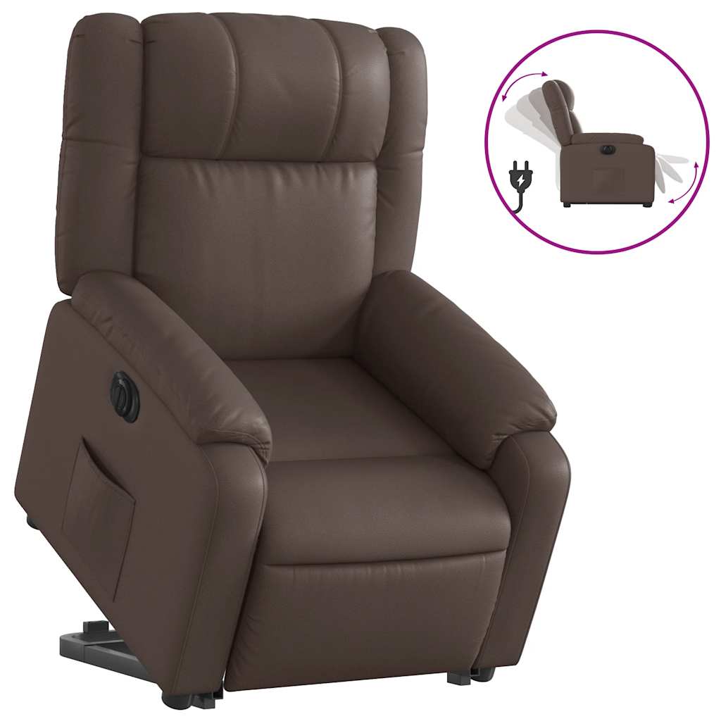 Fauteuil inclinable électrique marron similicuir - XIOS