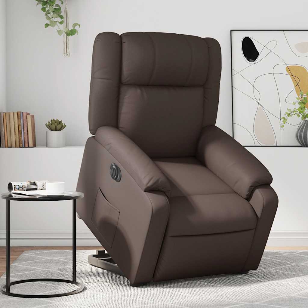 Fauteuil inclinable électrique marron similicuir - XIOS