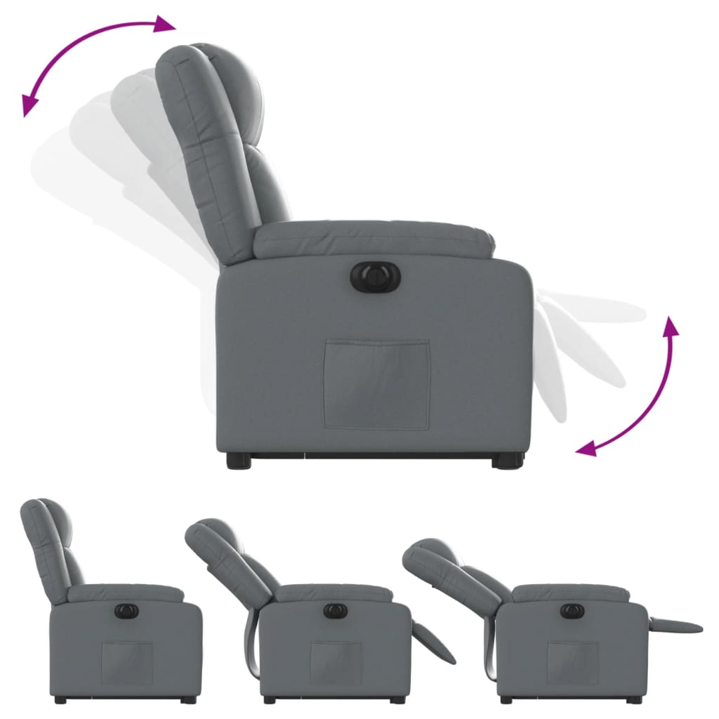 Fauteuil inclinable électrique gris similicuir - XIOS