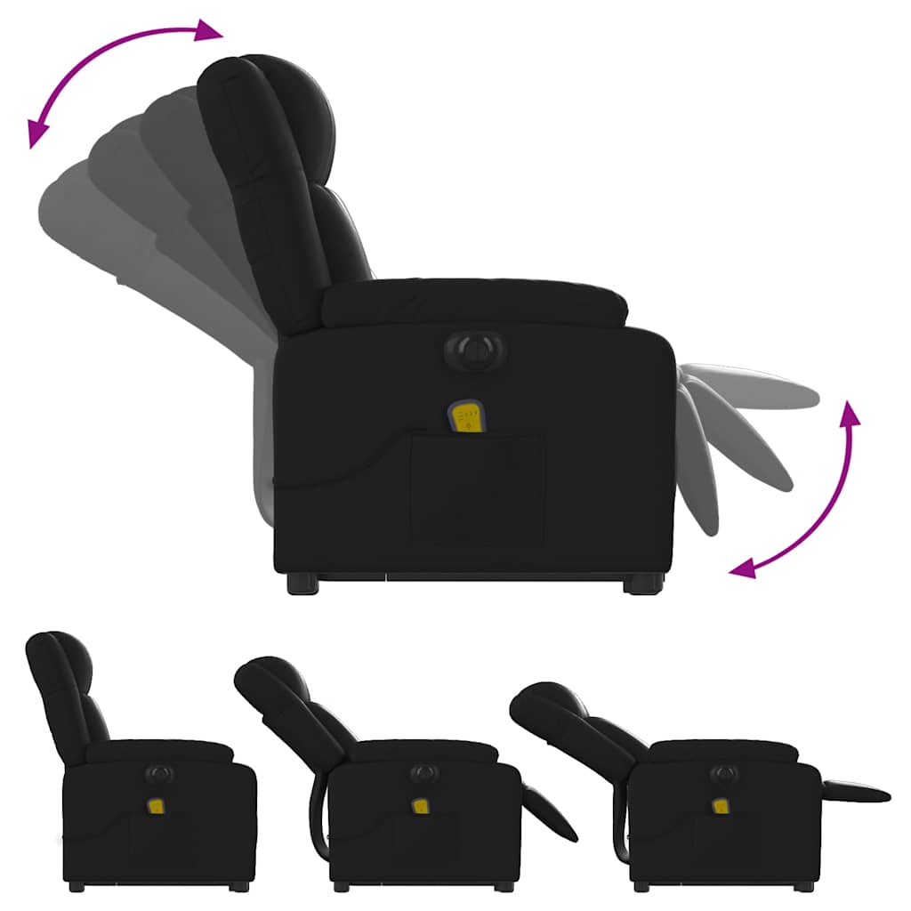 Fauteuil inclinable de massage électrique noir similicuir - XIOS