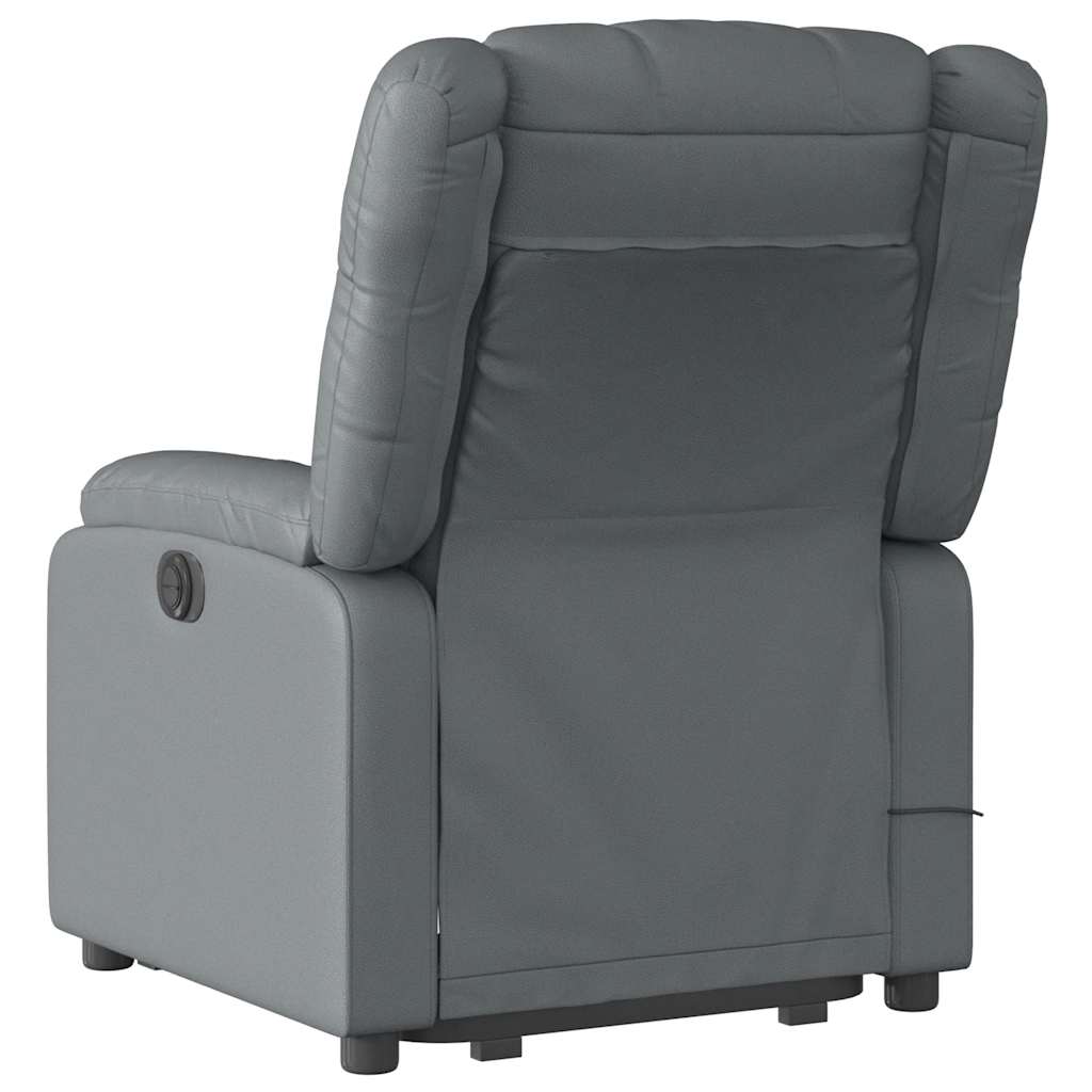 Fauteuil inclinable de massage électrique gris similicuir Fauteuils vidaXL