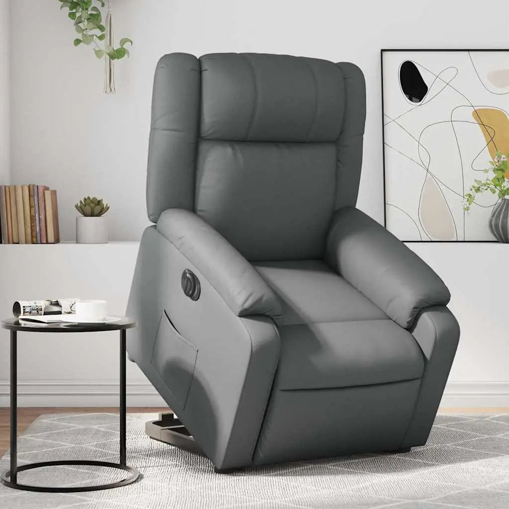 Fauteuil inclinable de massage électrique gris similicuir - XIOS