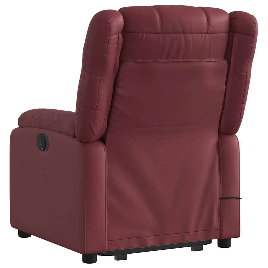 Fauteuil inclinable de massage électrique rouge bordeaux - XIOS
