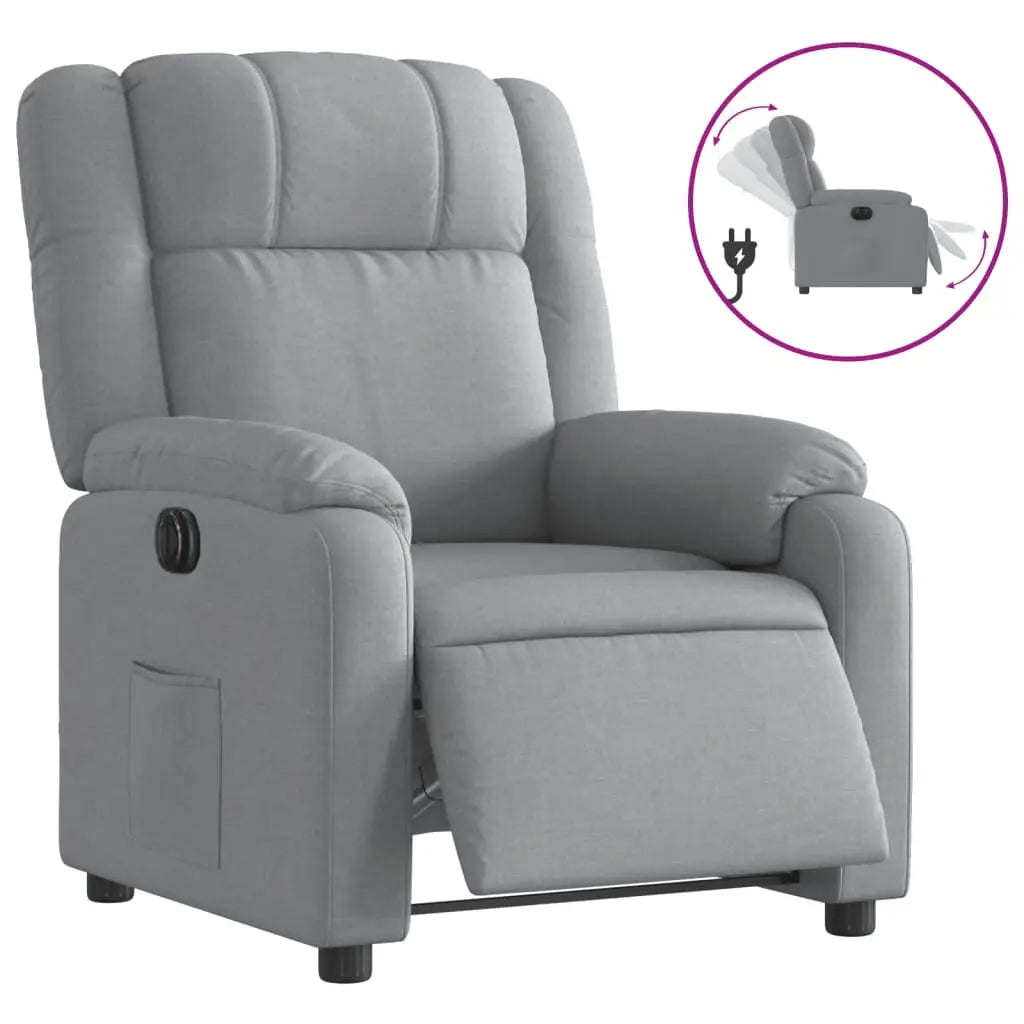 Fauteuil inclinable électrique Gris clair Tissu - XIOS