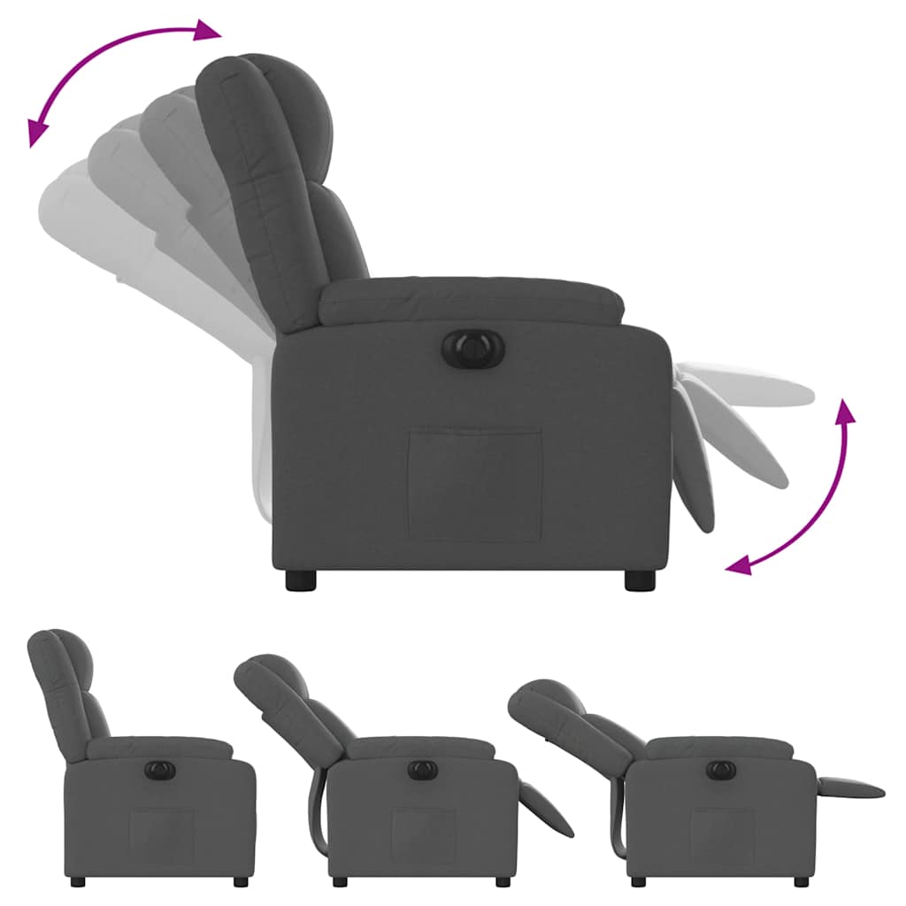 Fauteuil inclinable électrique Gris foncé Tissu - XIOS