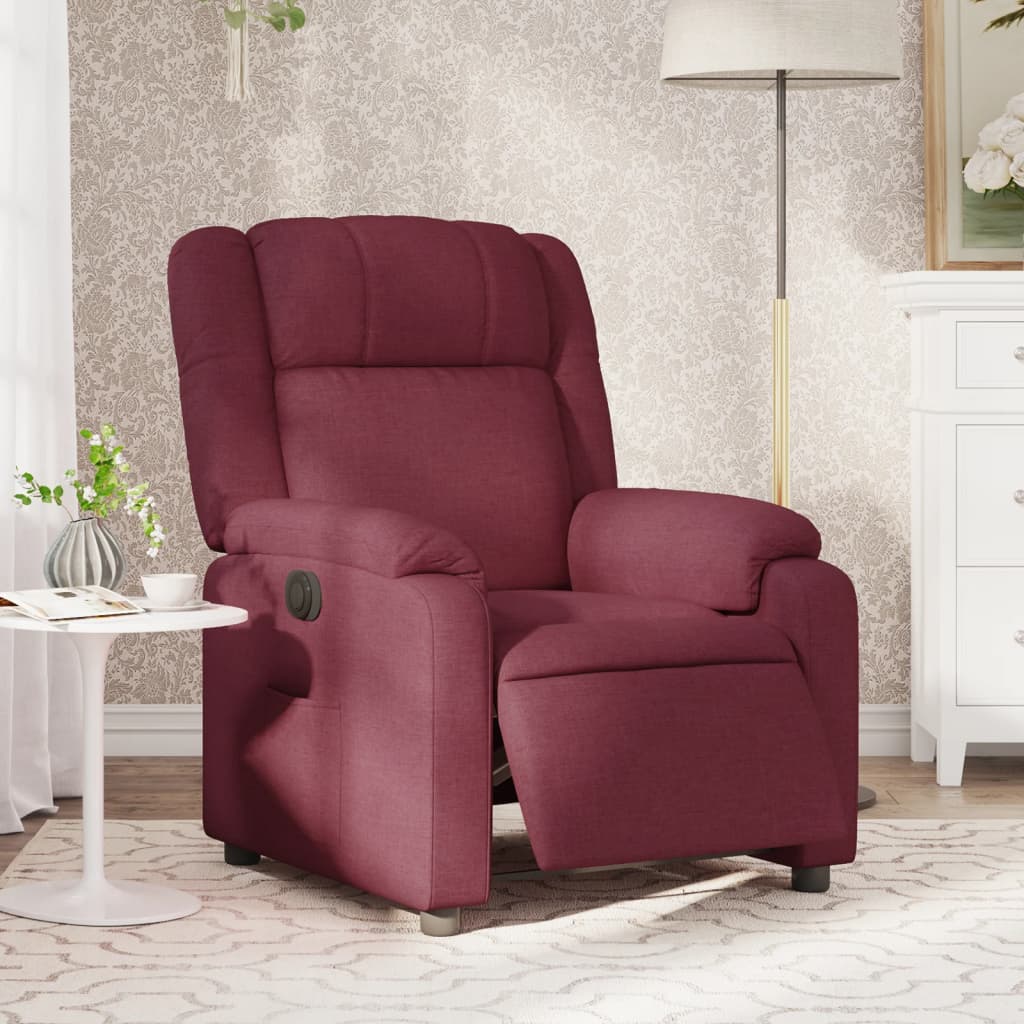 Fauteuil inclinable électrique Rouge bordeaux Tissu - XIOS