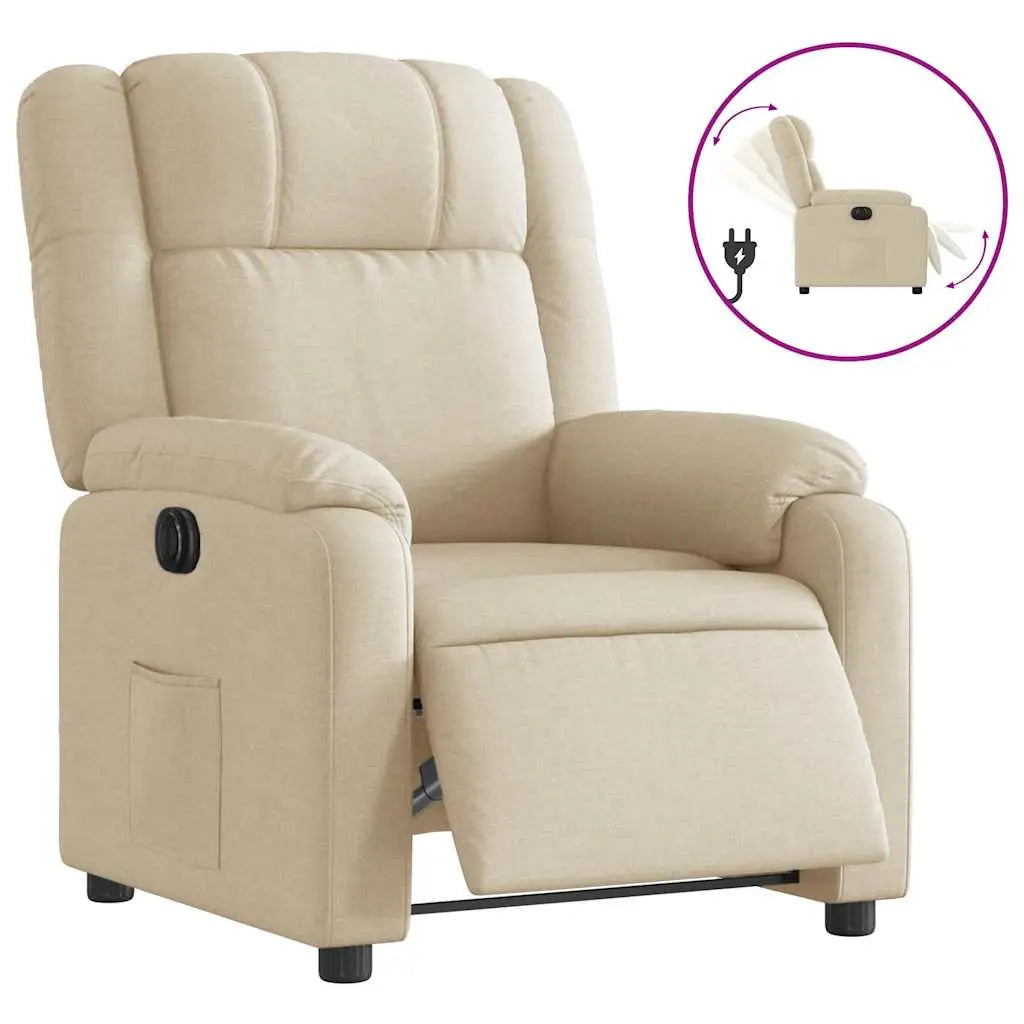 Fauteuil inclinable électrique Crème Tissu - XIOS