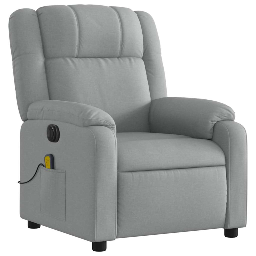Fauteuil de massage inclinable électrique gris clair tissu Fauteuils vidaXL