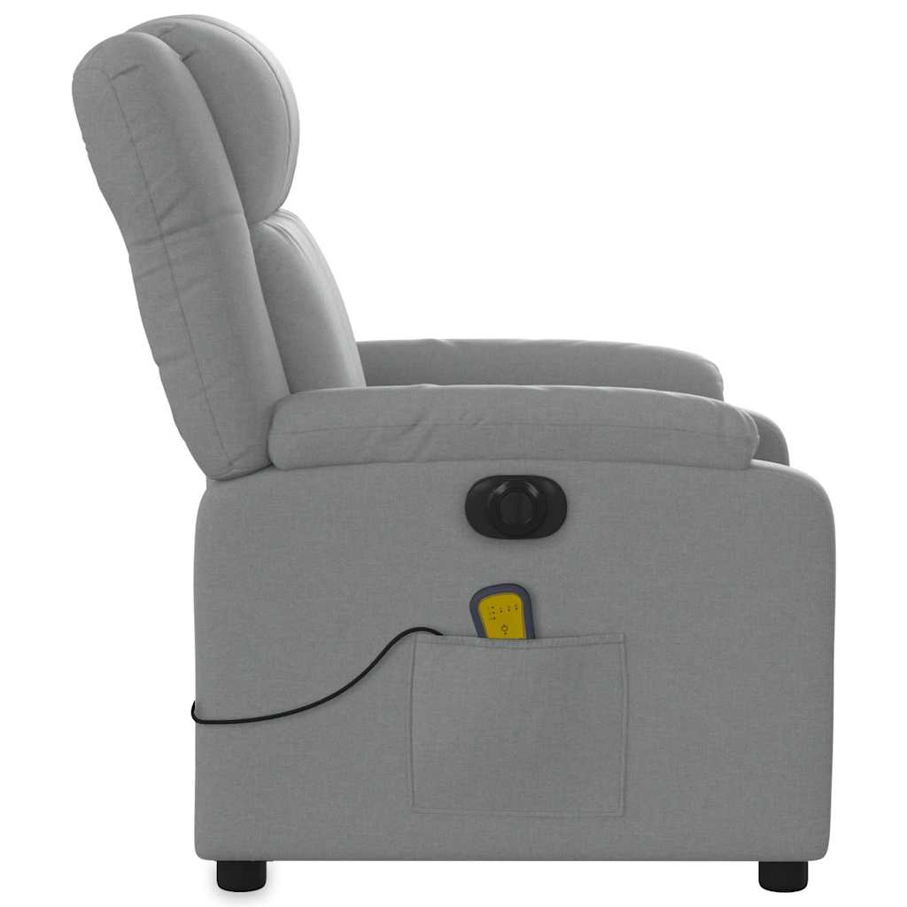 Fauteuil de massage inclinable électrique gris clair tissu Fauteuils vidaXL