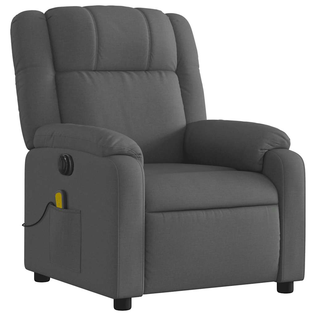 Fauteuil inclinable de massage électrique gris foncé tissu - XIOS