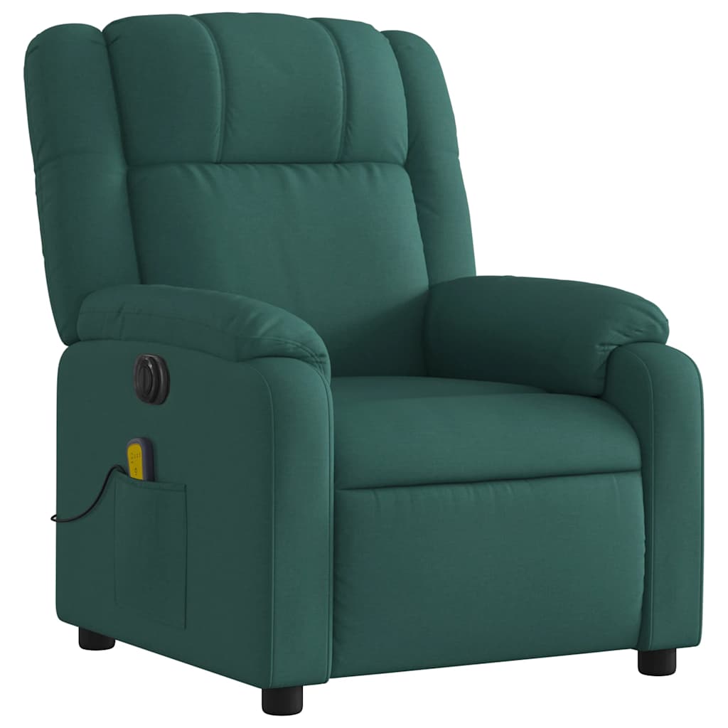 Fauteuil de massage inclinable électrique Vert foncé Tissu - XIOS