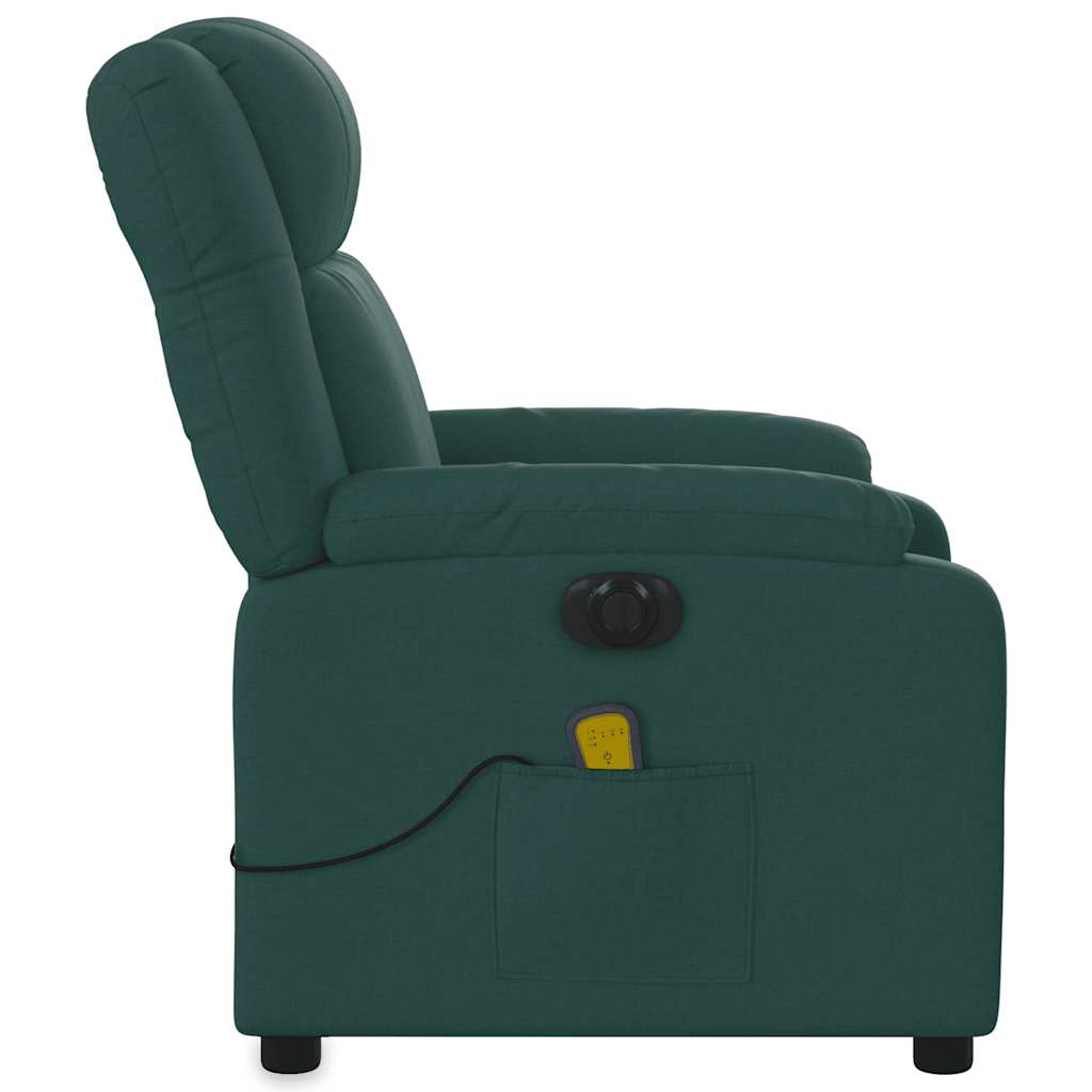 Fauteuil de massage inclinable électrique Vert foncé Tissu - XIOS
