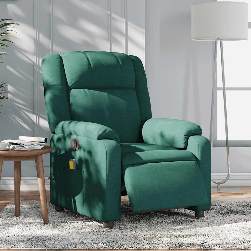 Fauteuil de massage inclinable électrique Vert foncé Tissu - XIOS