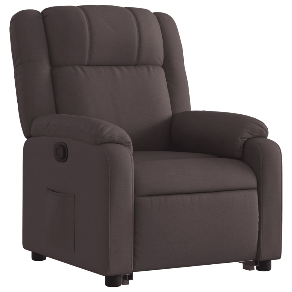 Fauteuil inclinable marron foncé tissu - XIOS