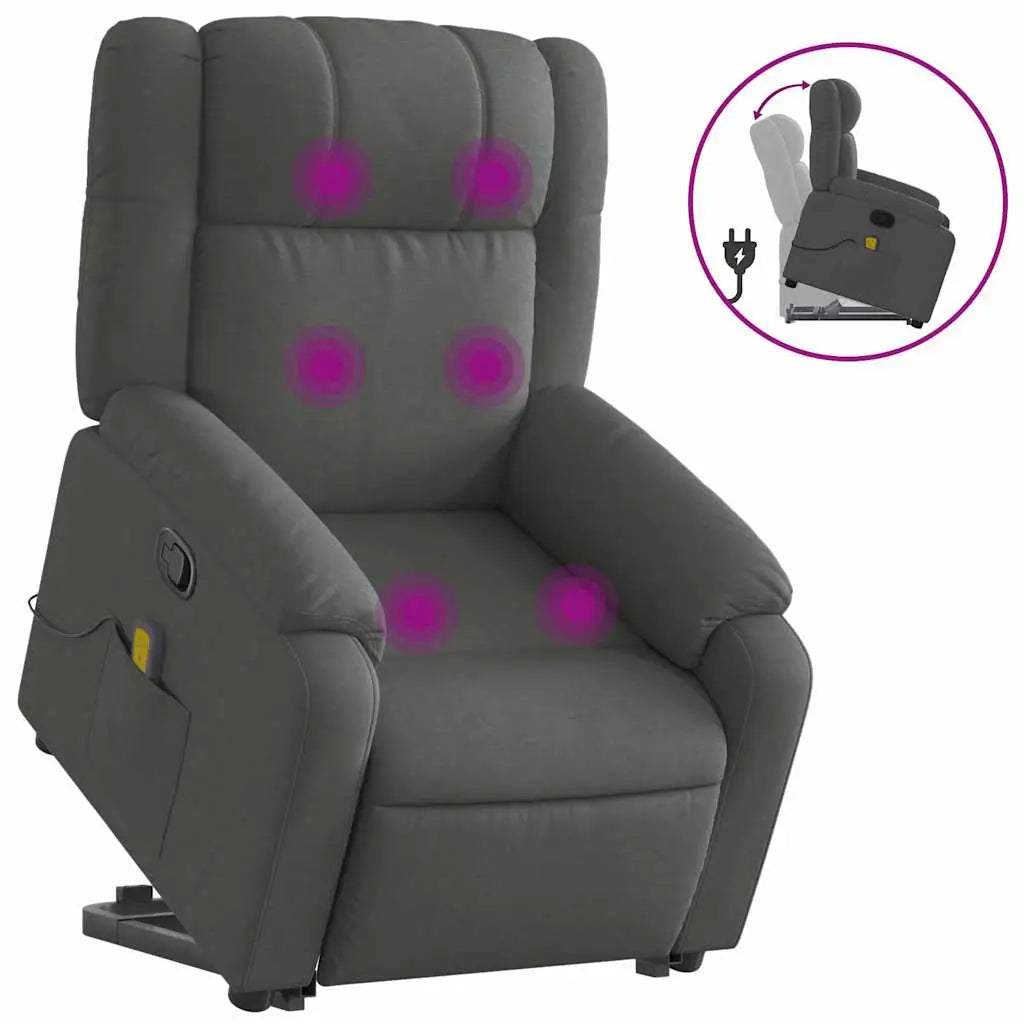 Fauteuil de massage inclinable Gris foncé Tissu - XIOS