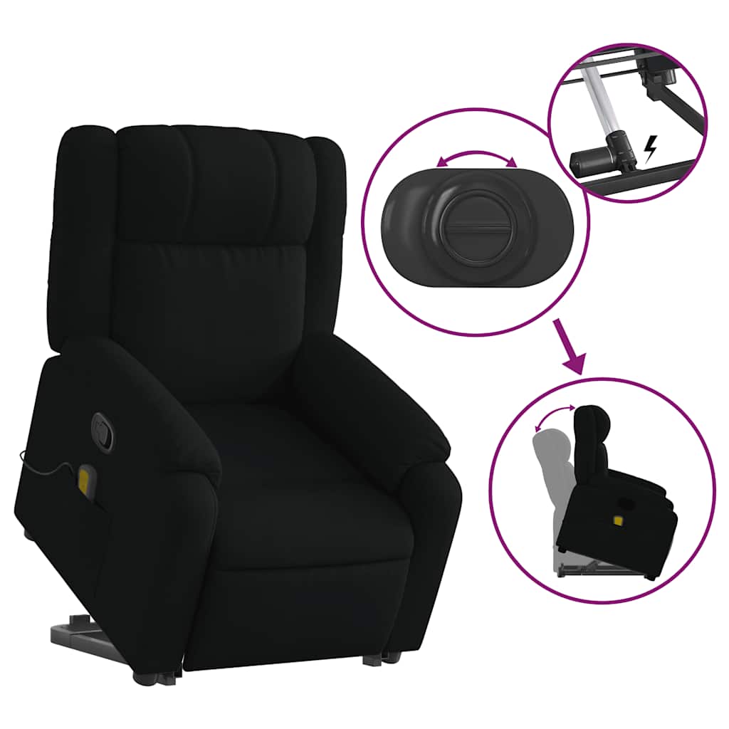 Fauteuil de massage inclinable Noir Tissu - XIOS