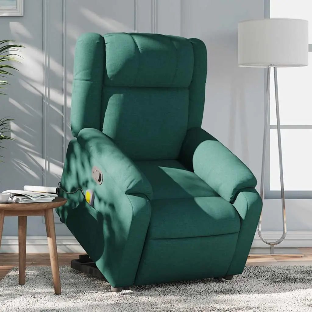 Fauteuil inclinable de massage Vert foncé Tissu - XIOS