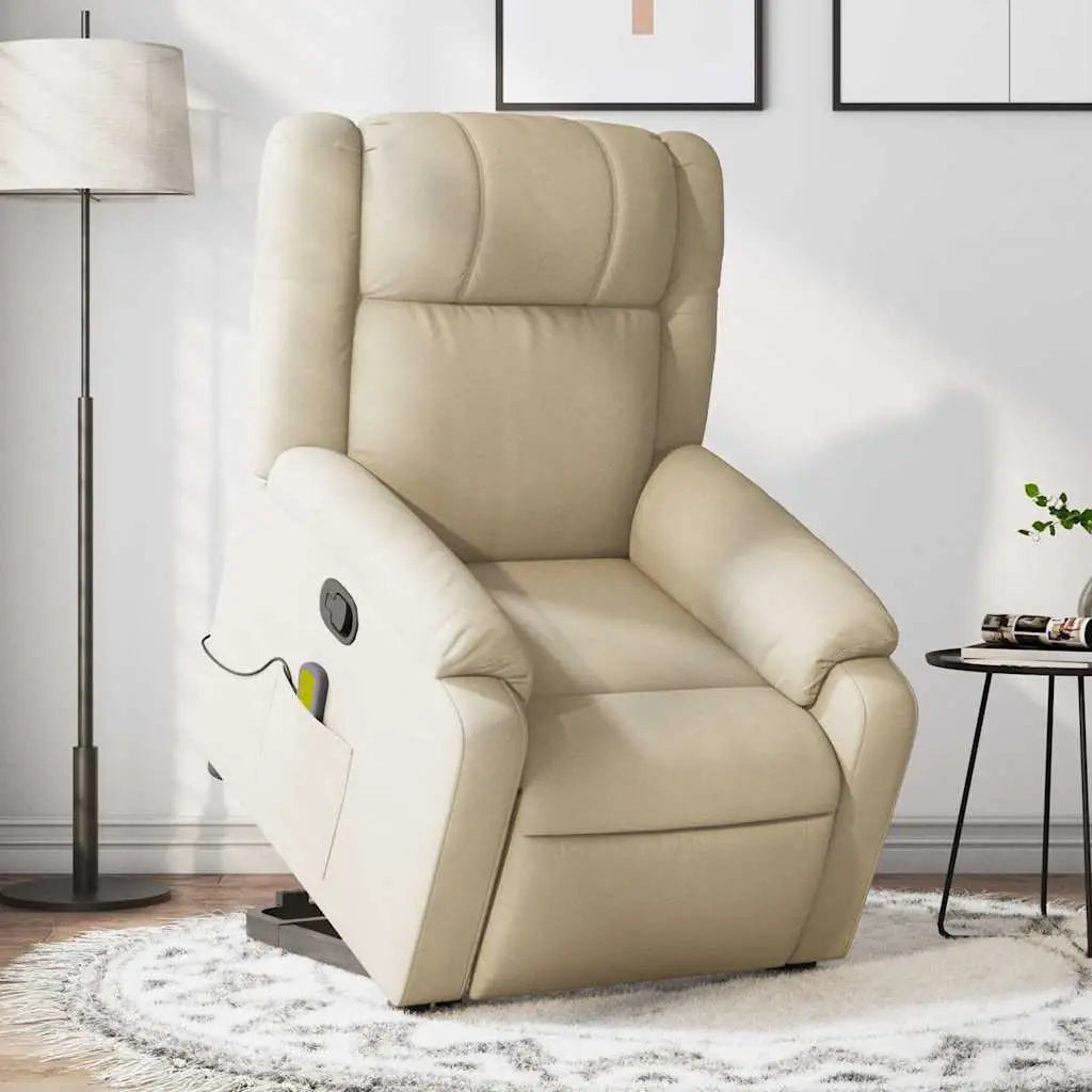 Fauteuil inclinable de massage Crème Tissu - XIOS