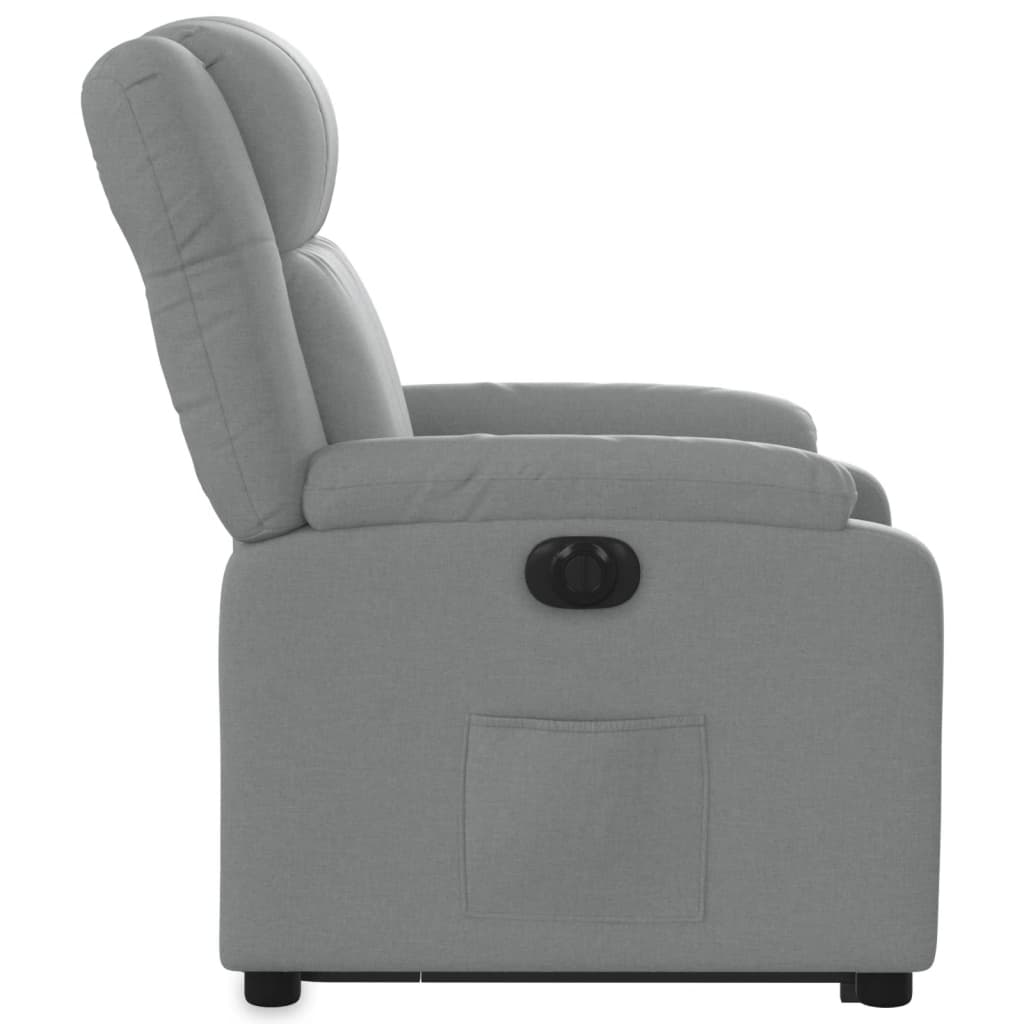 Fauteuil inclinable électrique gris clair tissu - XIOS