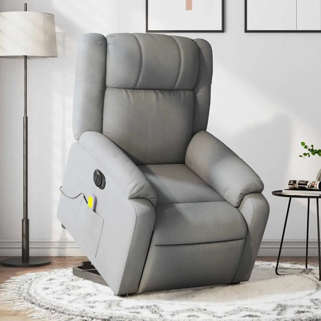 Fauteuil inclinable de massage électrique Gris clair Tissu - XIOS