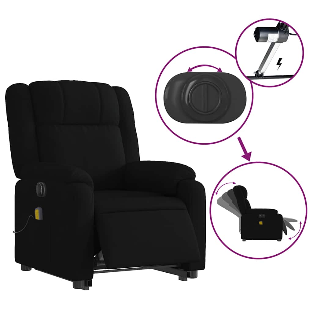 Fauteuil inclinable de massage électrique Noir Tissu - XIOS