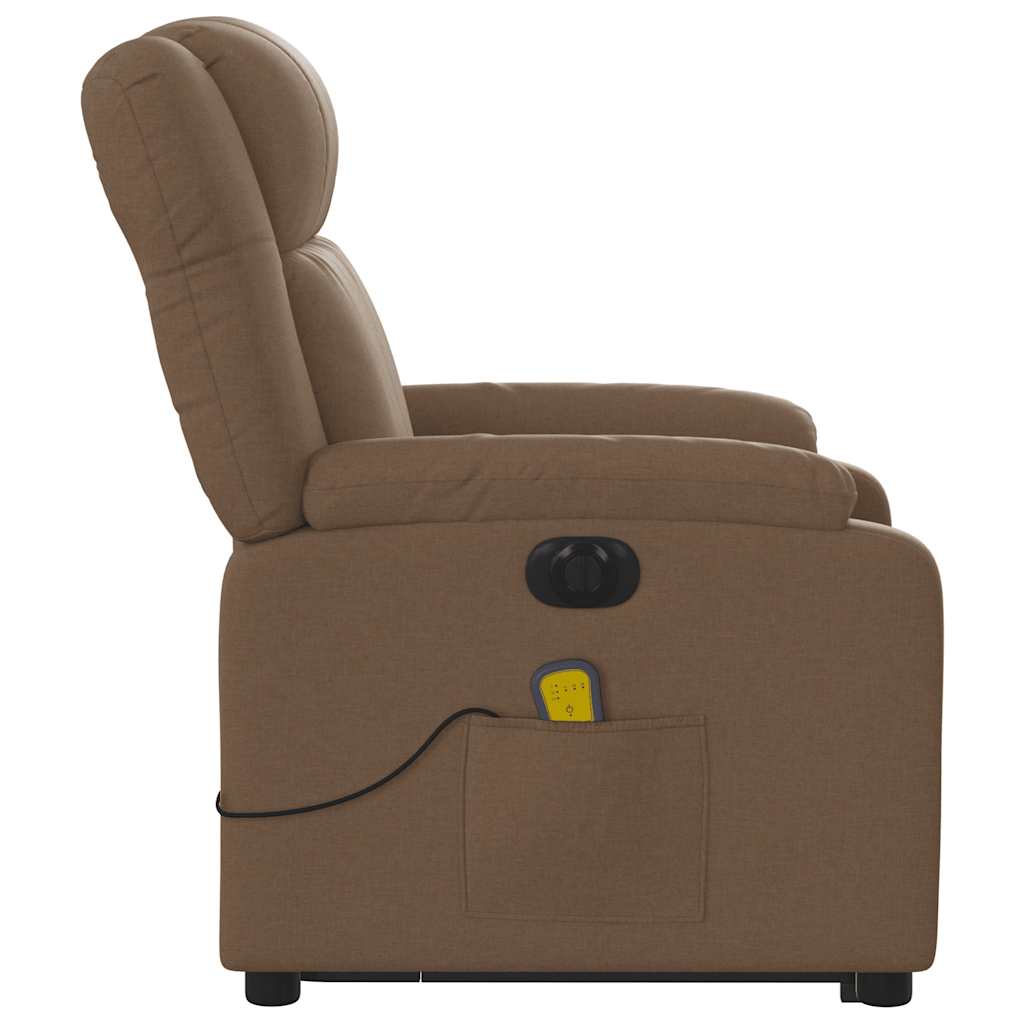 Fauteuil inclinable de massage électrique Marron Tissu - XIOS