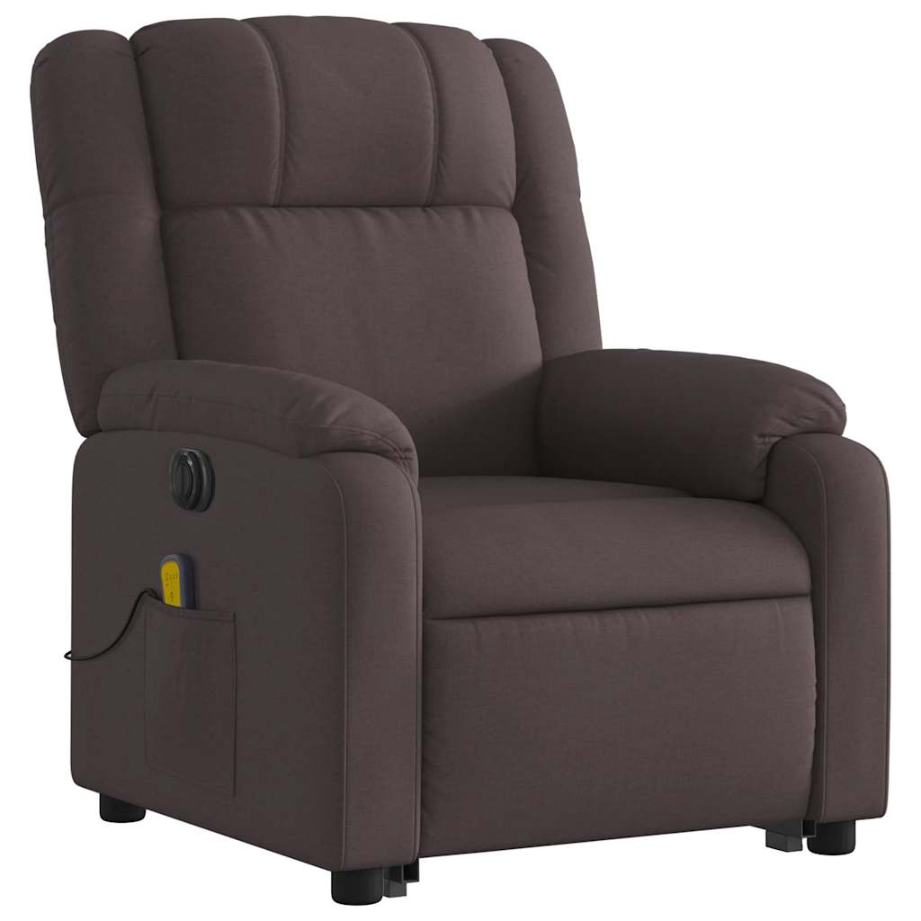 Fauteuil inclinable de massage électrique Marron foncé Tissu - XIOS