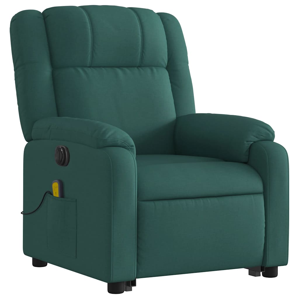 Fauteuil inclinable de massage électrique Vert foncé Tissu - XIOS
