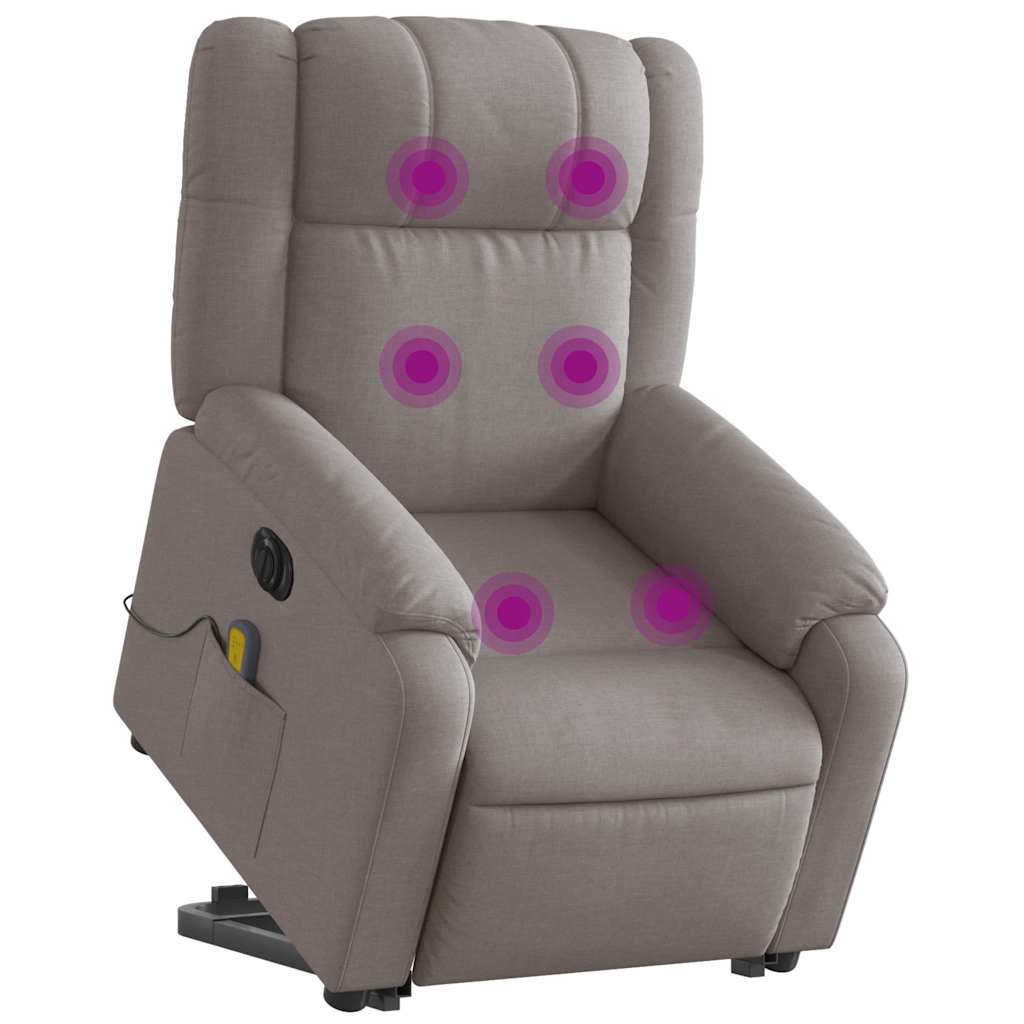 Fauteuil inclinable de massage électrique Taupe Tissu - XIOS