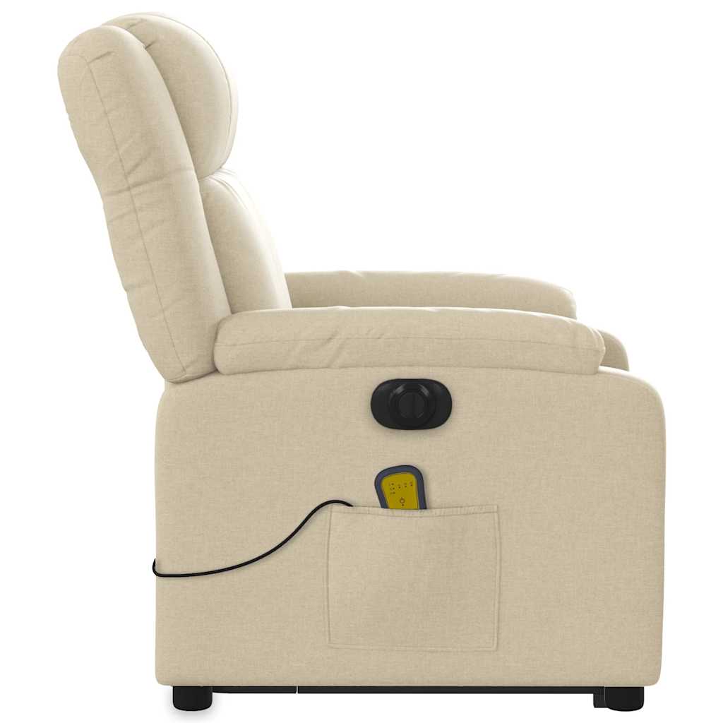 Fauteuil inclinable de massage électrique Crème Tissu - XIOS