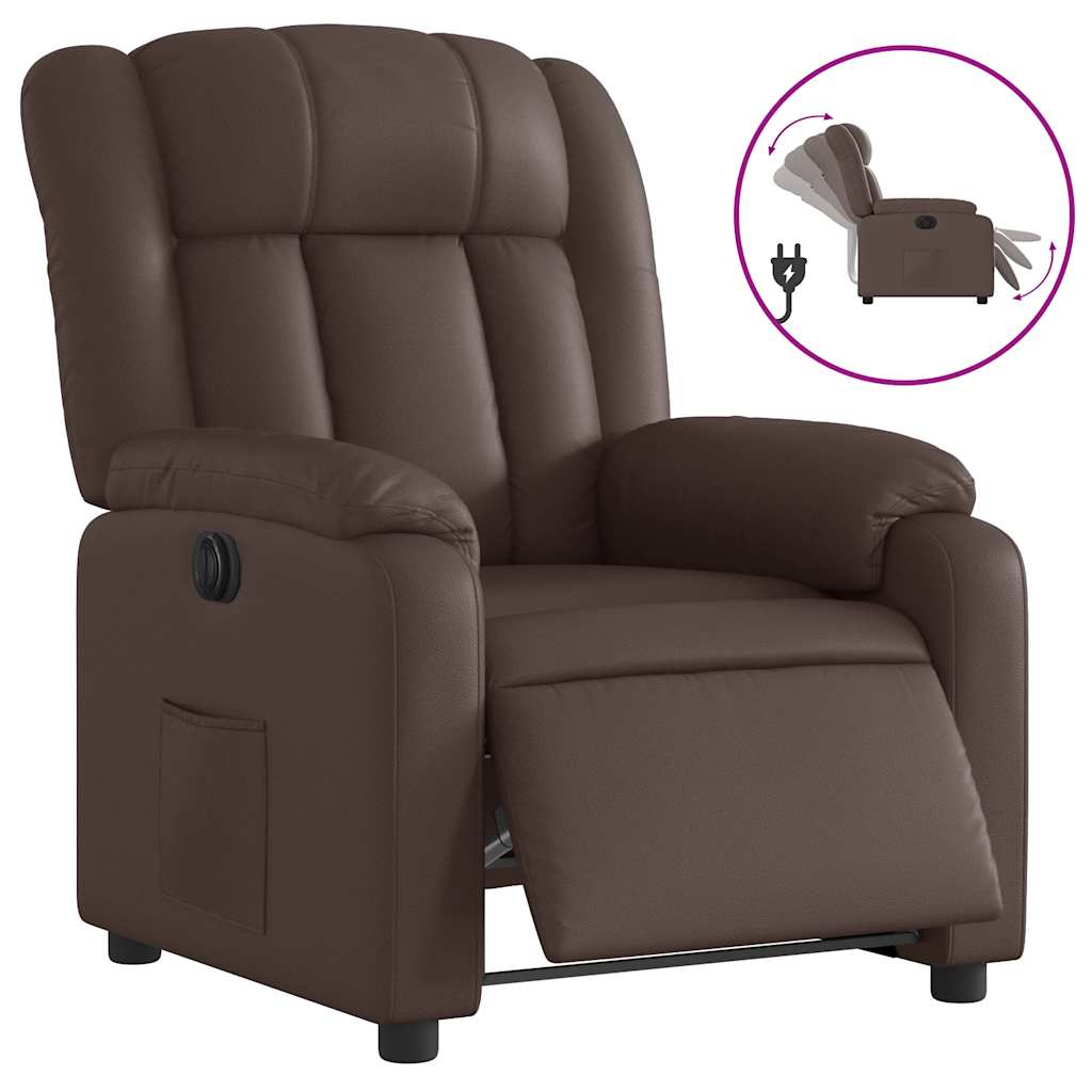 Fauteuil inclinable électrique Marron Similicuir - XIOS