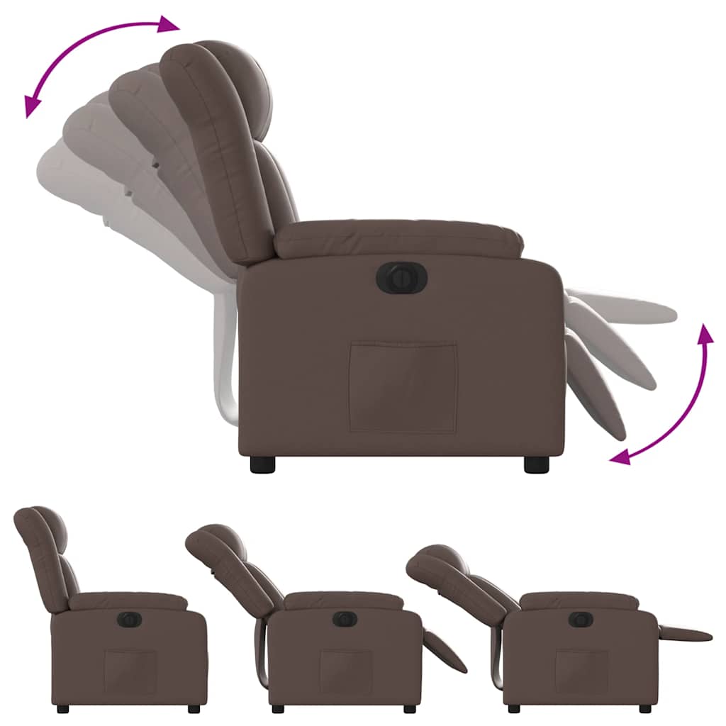 Fauteuil inclinable électrique Marron Similicuir - XIOS