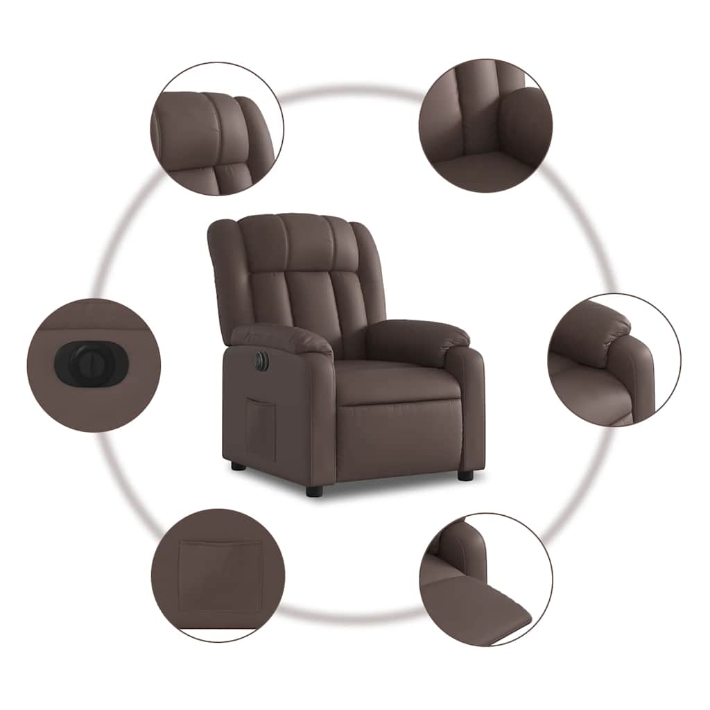 Fauteuil inclinable électrique Marron Similicuir - XIOS