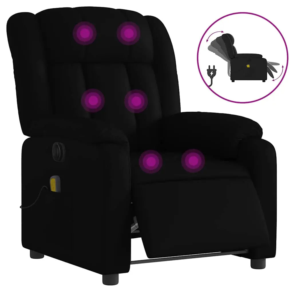 Fauteuil de massage inclinable électrique noir similicuir - XIOS