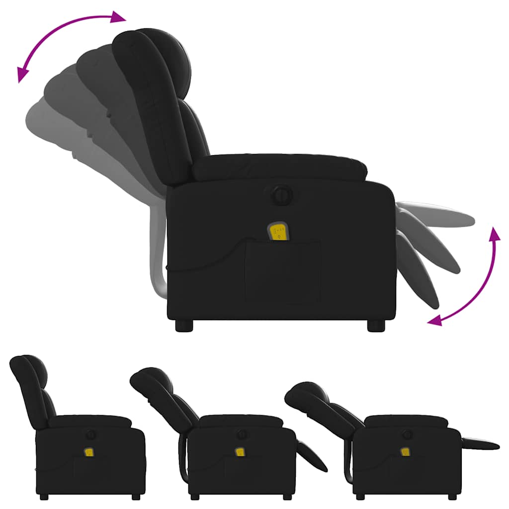 Fauteuil de massage inclinable électrique noir similicuir - XIOS