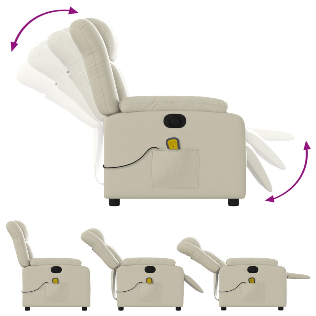Fauteuil de massage inclinable électrique crème similicuir - XIOS