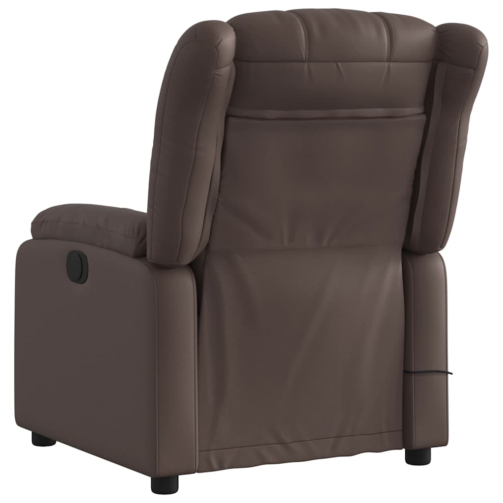 Fauteuil de massage inclinable électrique marron similicuir - XIOS