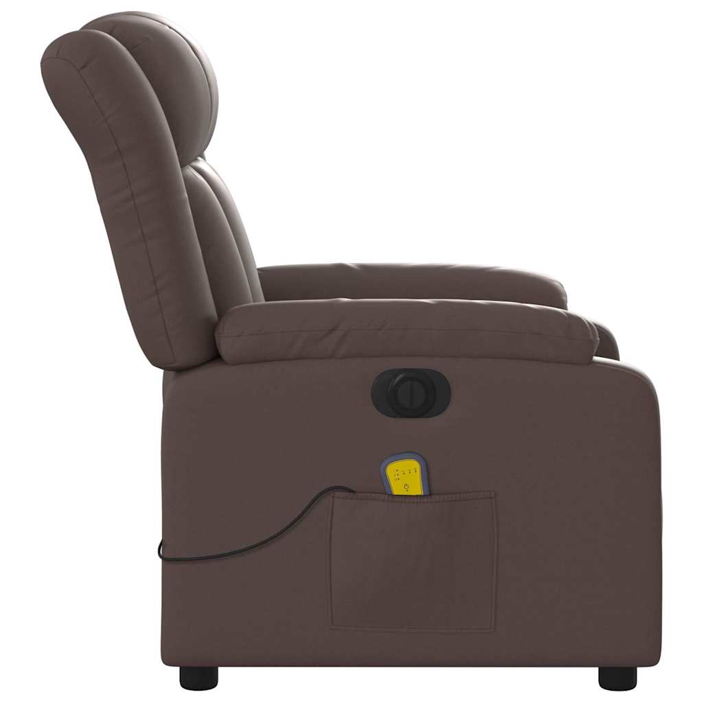 Fauteuil de massage inclinable électrique marron similicuir - XIOS