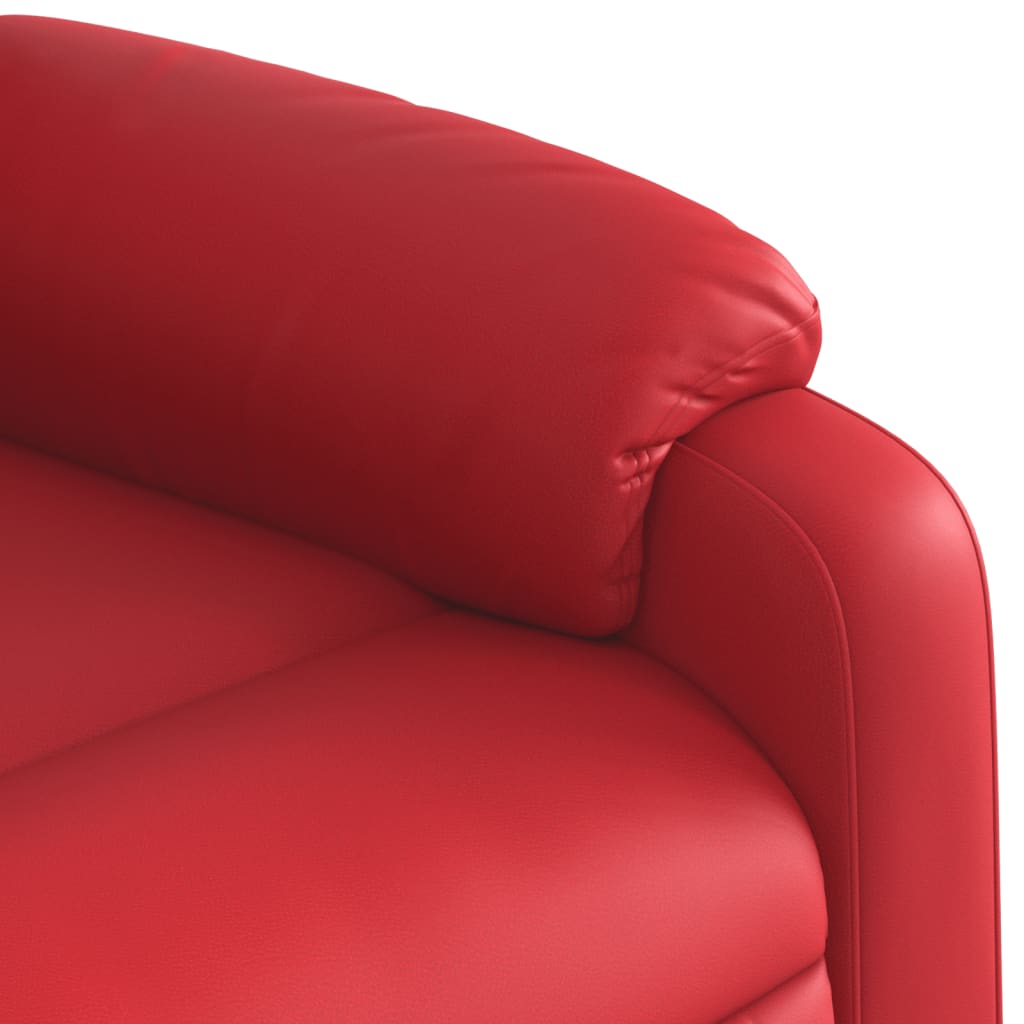 Fauteuil de massage inclinable électrique rouge similicuir